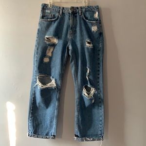 Distressed Wide Leg Jeans